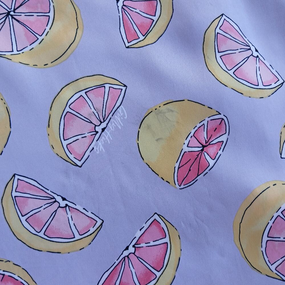 Gilly Hicks Hollister Satin Citrus Fruit Print Sleep Set XL purple LS top shorts - Picture 16 of 16